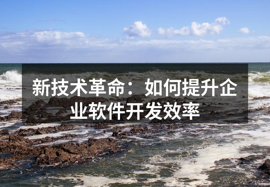 新技术革命:如何提升企业软件开发效率