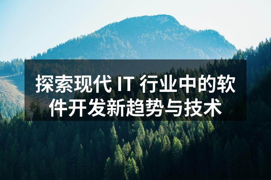 探索现代 IT 行业中的软件开发新趋势与